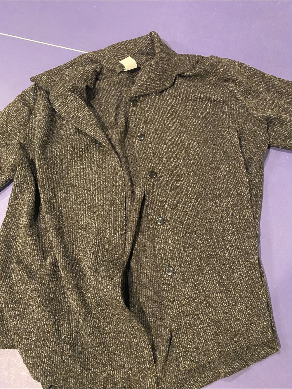Lightweight Women's Button-Front Shirt Jacket in Dark Gray